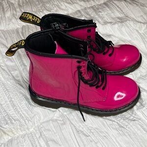 Dr. Martens Delaney Hot Pink Patent Leather Boots Women’s US 5 / UK 3